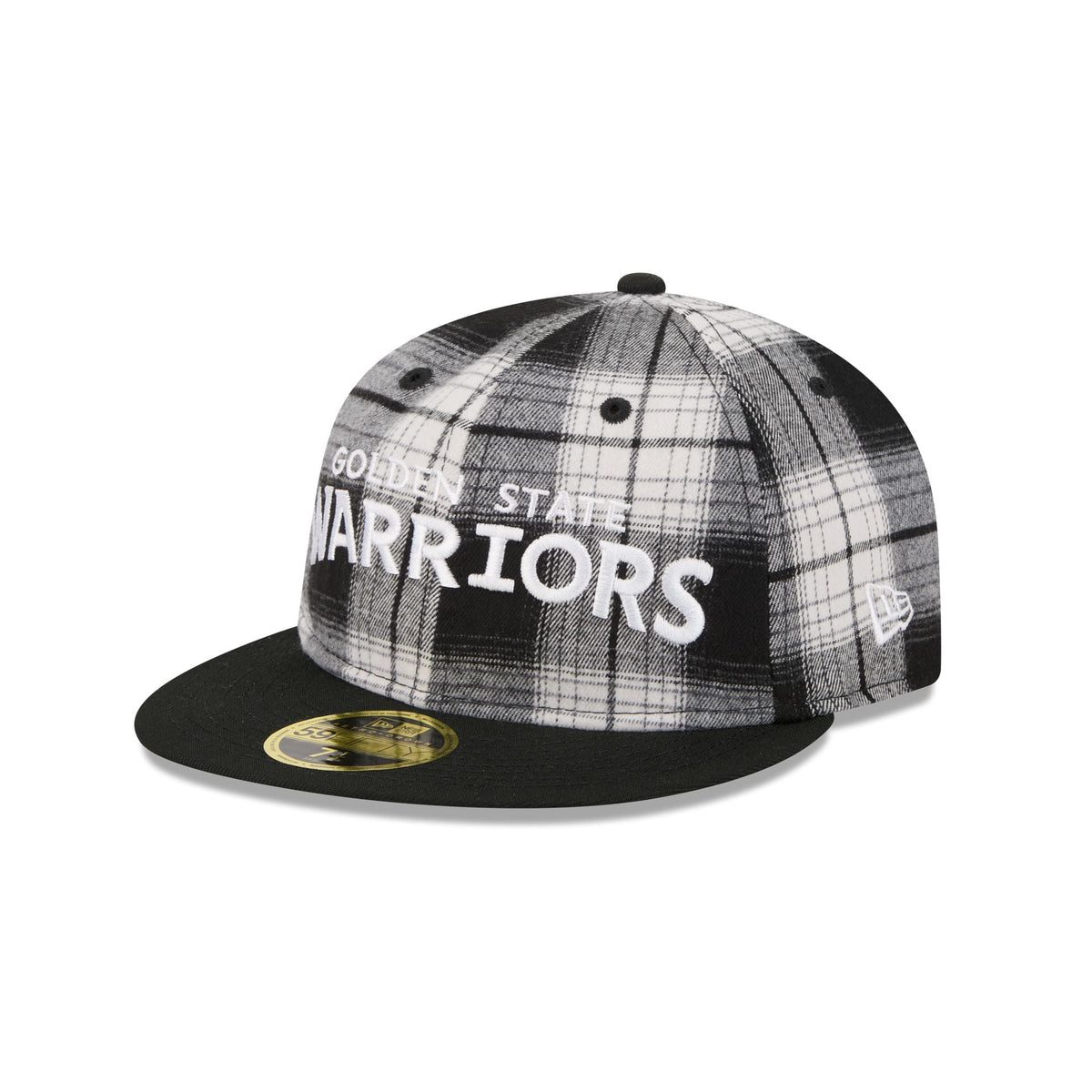 Golden State Warriors Grunge Plaid Retro Crown 59FIFTY Fitted Hat