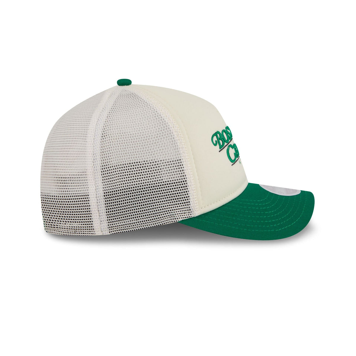 Boston Celtics Retro Chrome Women's White 9FORTY M-Crown A-Frame Trucker Hat