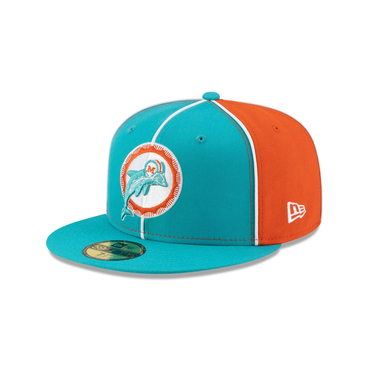 Miami Dolphins Two-Tone Pinwheel 59FIFTY Fitted Hat