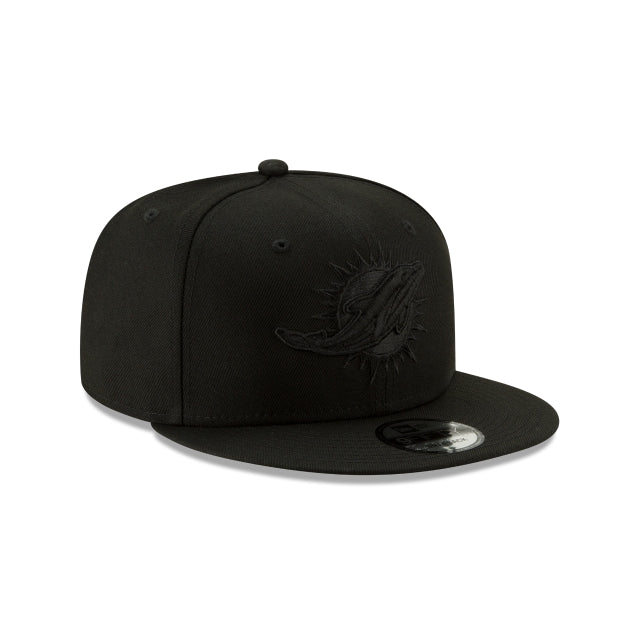 Miami Dolphins Basic Black On Black 9FIFTY Snapback Hat